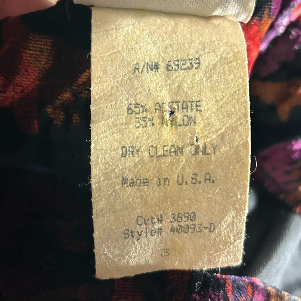 Y2K Velvet Burnout Dress 3 Whimsigoth Dark Romantic Fairy Coquette Made In USA - Picture 8 of 8